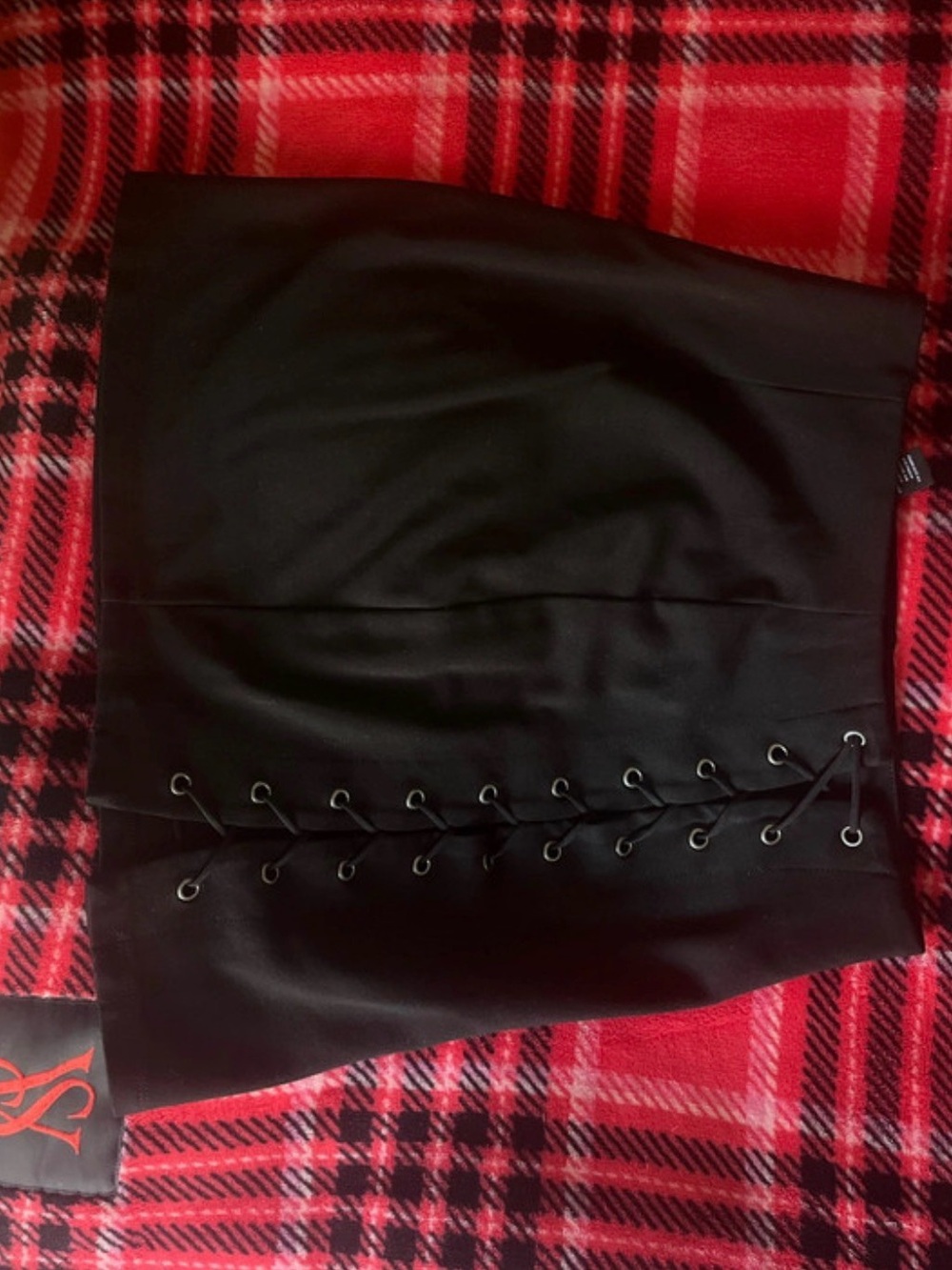 Forever 21 Black Lace-Up Mini Skirt